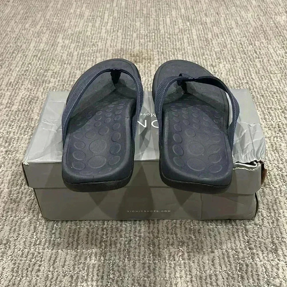 Vionic 44 Wave Orthotic BLUE Thong Sandals 7 Navy - Picture 4 of 6